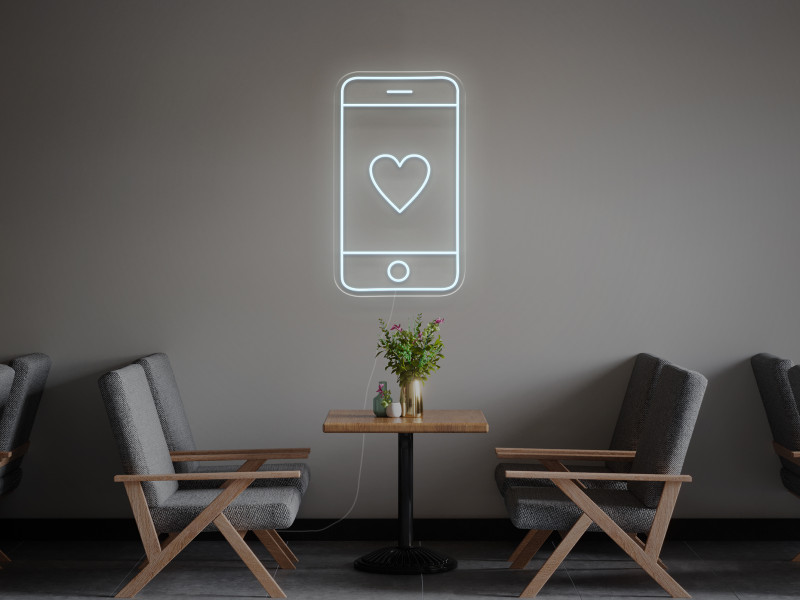 Heart Phone - LED Neon Sign